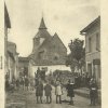 Chaunay - L'église et la route de Civray